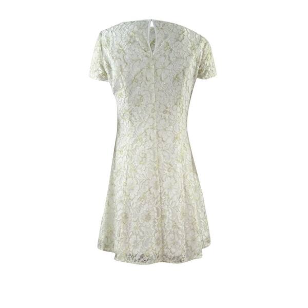 BCBGeneration Women's Metallic Lace Short Sleeve Dress (M, Whisper White) - Bed Bath & Beyond - 41167958 BCBGeneration Women's Metallic Lace Short Sleeve Dress (M, Whisper White) - Bed Bath & Beyond - 41167958