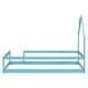 preview thumbnail 7 of 46, Toddler Floor Bed with Fences, House-shaped Headboard and Chimney, Twin Size No Slats Platform Bed for Kids Boys Girls