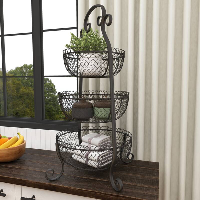 Black Metal Decorative Tiered Server