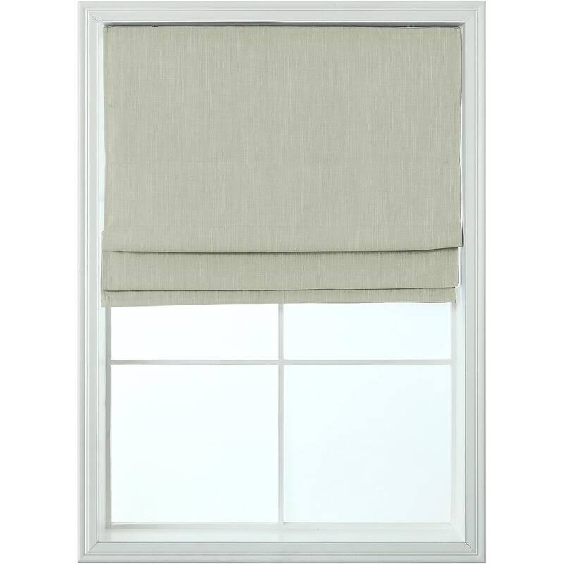 Polyester Seneca Roman Shade,Room Darkening Shades,Cordless Pull Down Window Shades - 23x64" - Vanilla