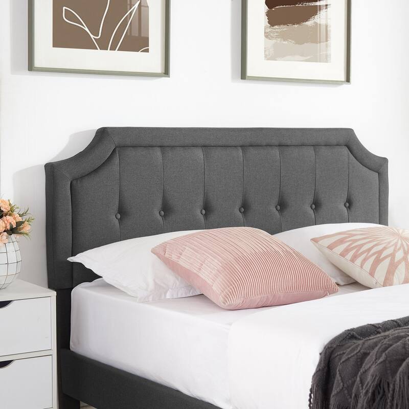 VECELO Upholstered Platform Bed Frame with Adjustable Headboard