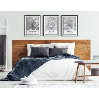 Kate and Laurel Sylvie Houston Modern Map Framed Canvas by Jake Goossen