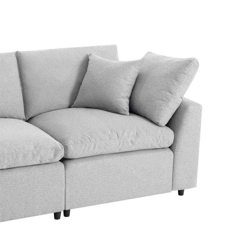4 Seat Upholstery Convertible Sectional Sofa with Reversible Chaise
