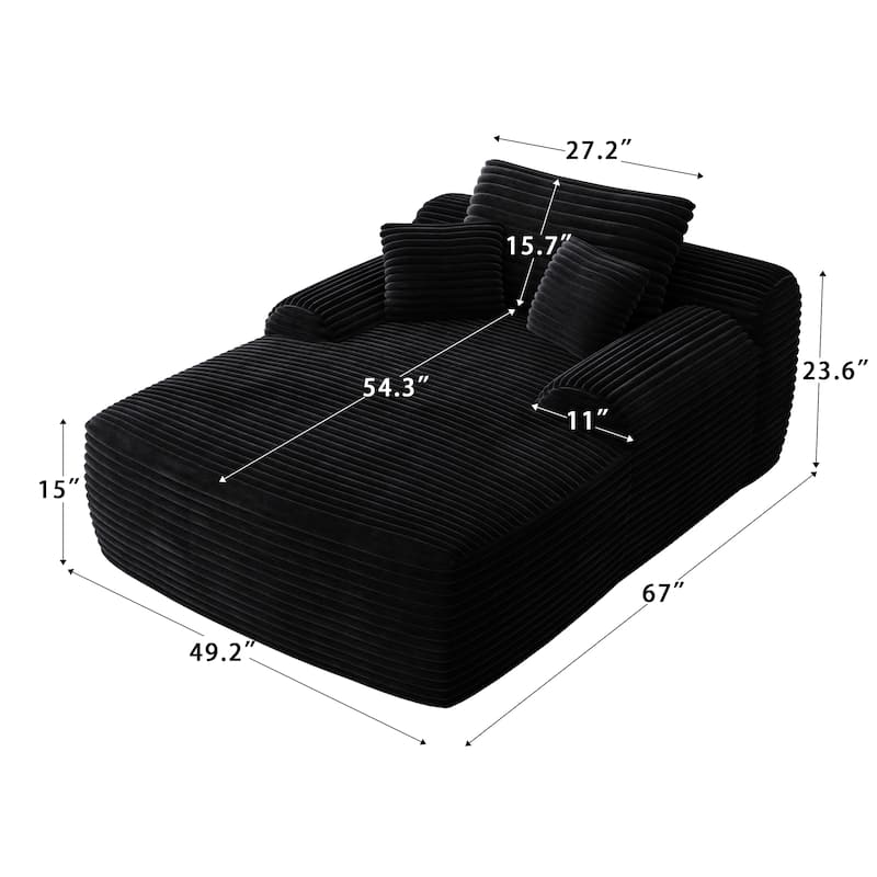 Chaise Lounge Chair, Couches for Living Room, Oversized Upholstered Sleeper Indoor, Cloud Sofa Bed Indoor Deep Seat