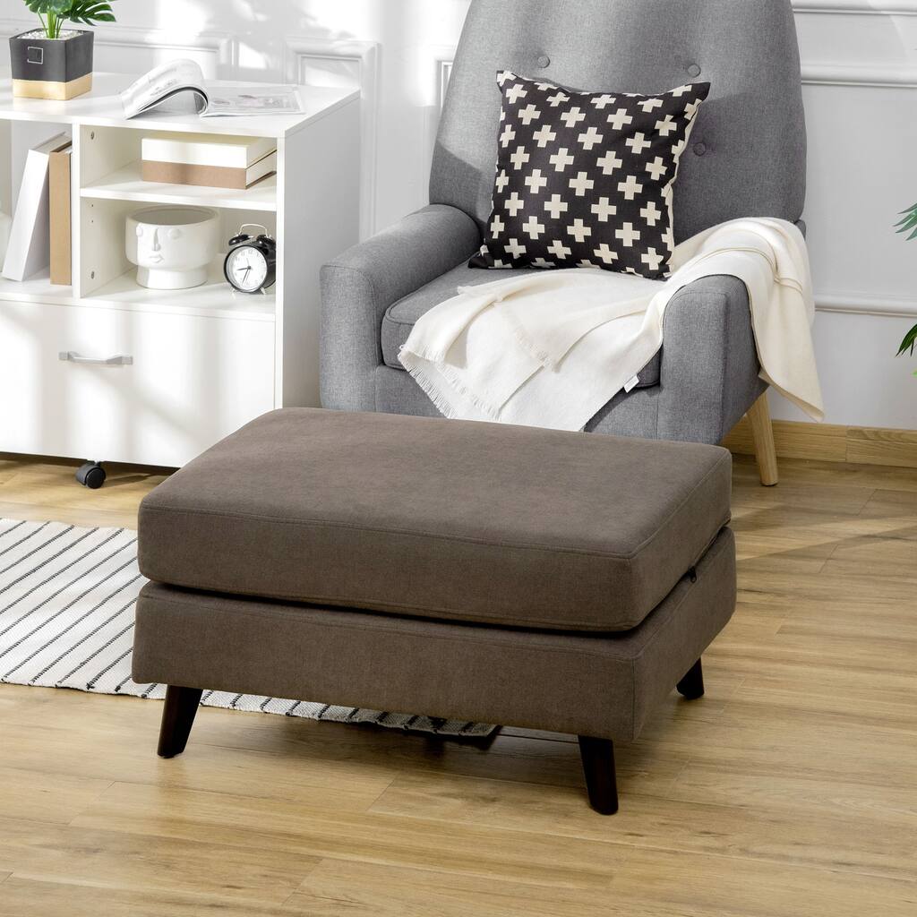 HOMCOM Ottoman Sleeper, Convertible Fabric Bed for Living Room, Bedroom