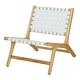 preview thumbnail 7 of 9, Mid-Century Modern Leather Woven Accent Chair for Living Room - 34x25.6x28.35 White