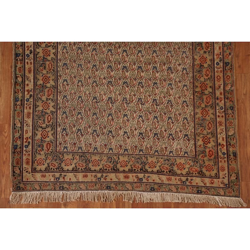 Pre-1900 Antique Afshar Persian Area Rug Vegetable Dye Wool Carpet - 4'0"x 6'1"