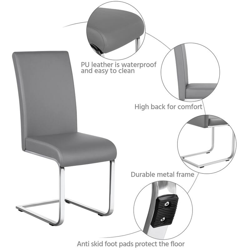 Yaheetech 2pcs Dining Chairs High Back Padded Chairs for Home