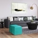 preview thumbnail 44 of 92, WYNDENHALL Townsend 17 inch Wide Contemporary Square Storage Ottoman Aqua Blue