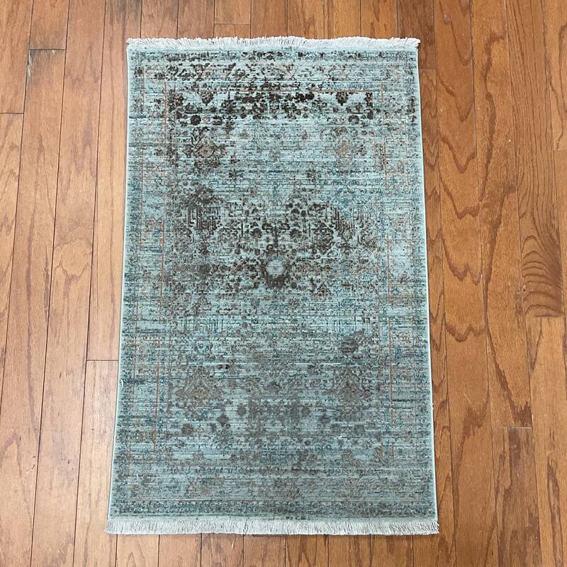 HERAT ORIENTAL Turkish Modern Erased Design Wool & Silk Rug - 2' x 2'11"