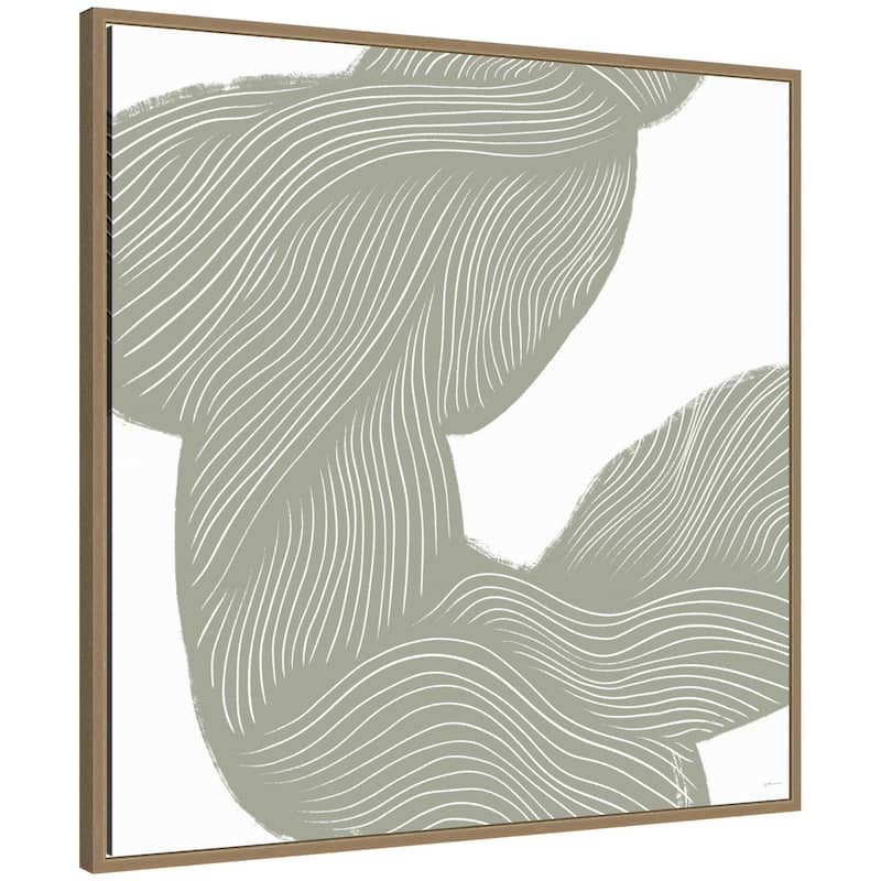 Kate and Laurel Movement Lines by Gabrielly Guedes Framed Canvas Wall Art Print - 30x30 - Gold