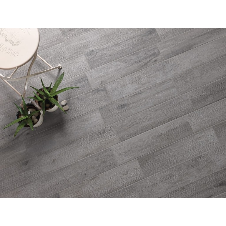 Industry Tile 6x24 Oslo Gray Wood Look Porcelain Tile