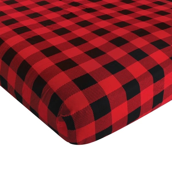 slide 1 of 1, Hudson Baby Cotton Fitted Crib Sheet, Buffalo Plaid, One Size - Buffalo Plaid - One Size One Size - Buffalo Plaid