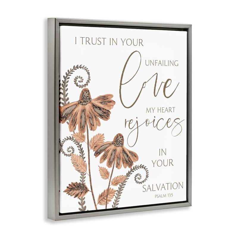 Stupell Trust In Your Unfailing Love Framed Floater Canvas Wall Art Design By Annie LaPoint