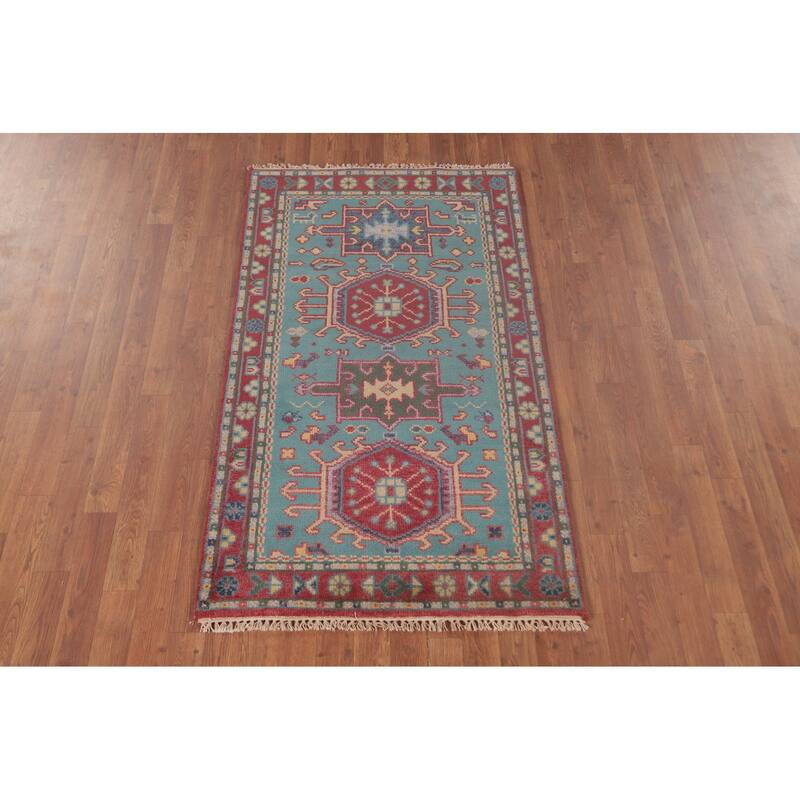Traditional Kazak Oriental Accent Rug Handmade Wool Carpet - 3'0"x 5'0"