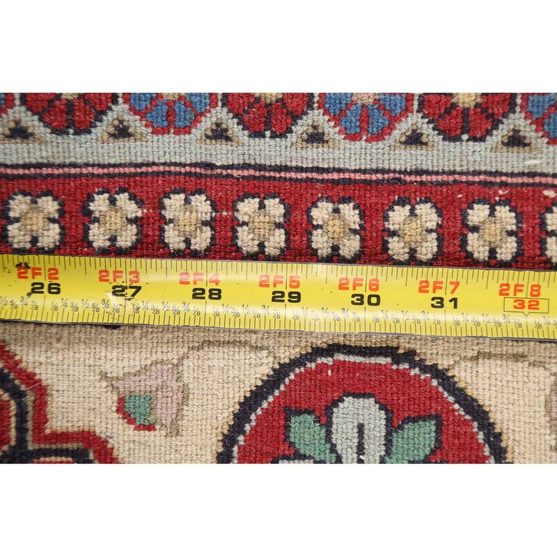 Vegetable Dye Geometric Aubusson Oriental Wool Area Rug Hand-knotted - 4'7" x 7'1"