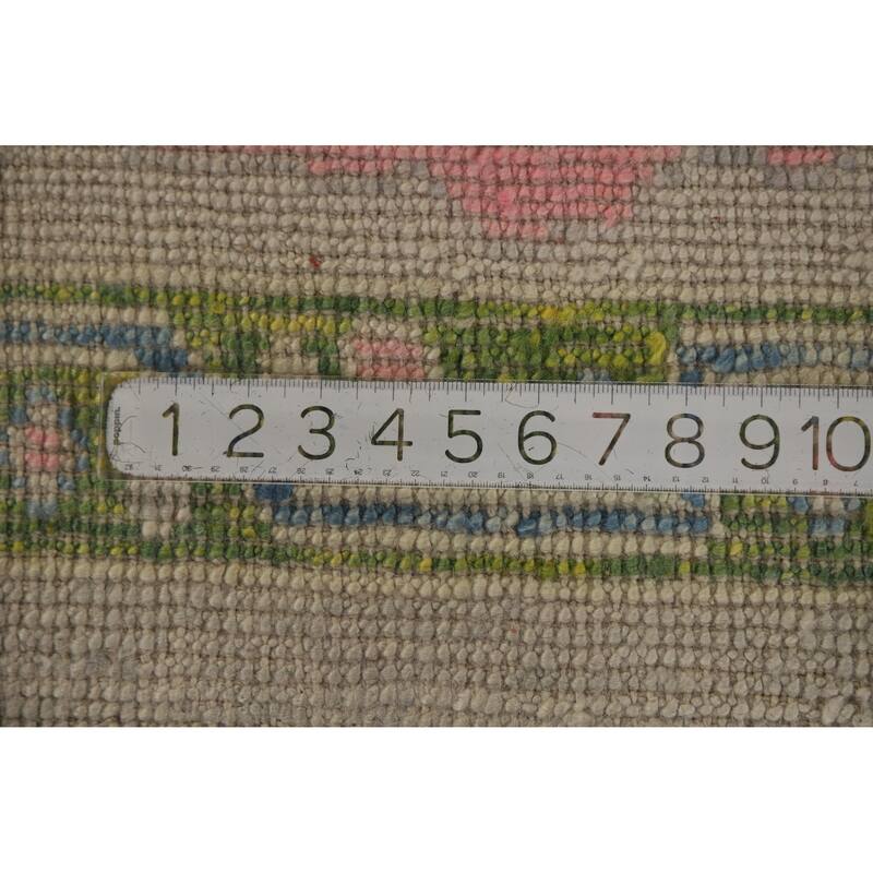 Hand Knotted Oriental 100% Wool Carpet Transitional All-Over Beige & Ivories Oushak Area Rug - 14' 5'' X 9' 7''