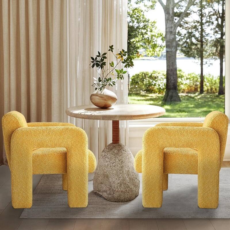 31.10" Wide Boucle Upholstered Accent Chair, Modern Comfy Single Lounge Armchair for Living Room, Bedroom, Apartment
