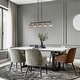 preview thumbnail 16 of 18, Kasy Modern 5-Light Linear Chandelier Textured Glass Unique Kitchen Island Light