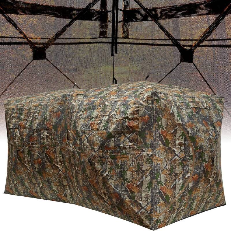 Portable 2-4 Person 270 Degree See Through Pop Up Hunting Blind with Carry Bag - Multi-Color