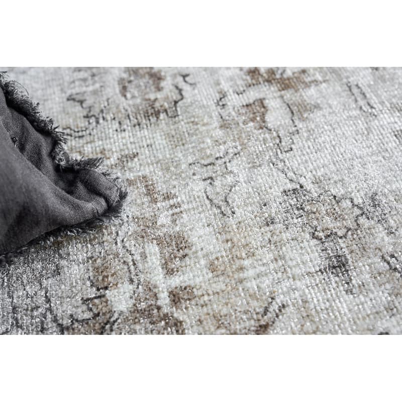 EXQUISITE RUGS Dorchester Hand-loomed Wool/Bamboo Silk Beige/Brown Area Rug.