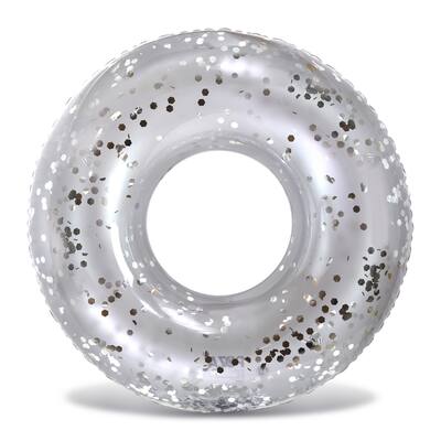 CoTa Global Inflatable Giant Silver Pool Float Tube with Confetti - 48 inches