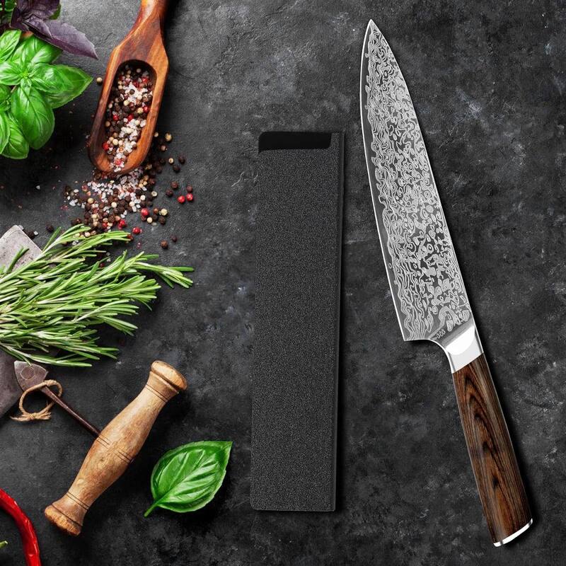 8" Japanese Chef Knife,Vanadium Steel Sharp,Mahogany Handle Gift Ready