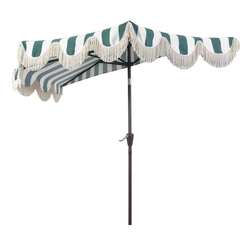 9ft Half Market Umbrella, Scalloped, Crank, Tilt, UV, by JONATHAN Y