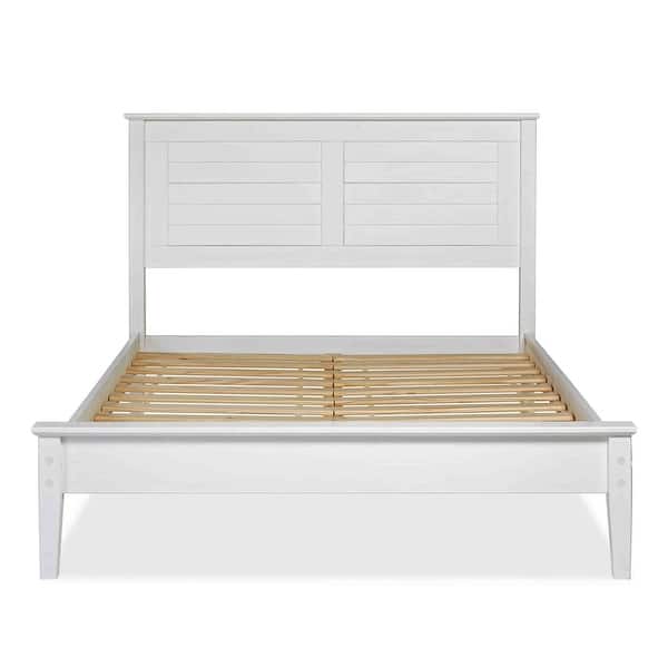 slide 2 of 13, Grain Wood Furniture Greenport Louvered Solid Wood Platform Bed Brushed White - Full