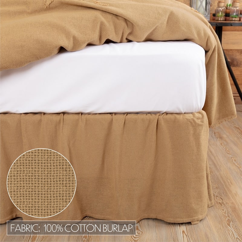 Burlap Ruffled Bed Skirt - Queen