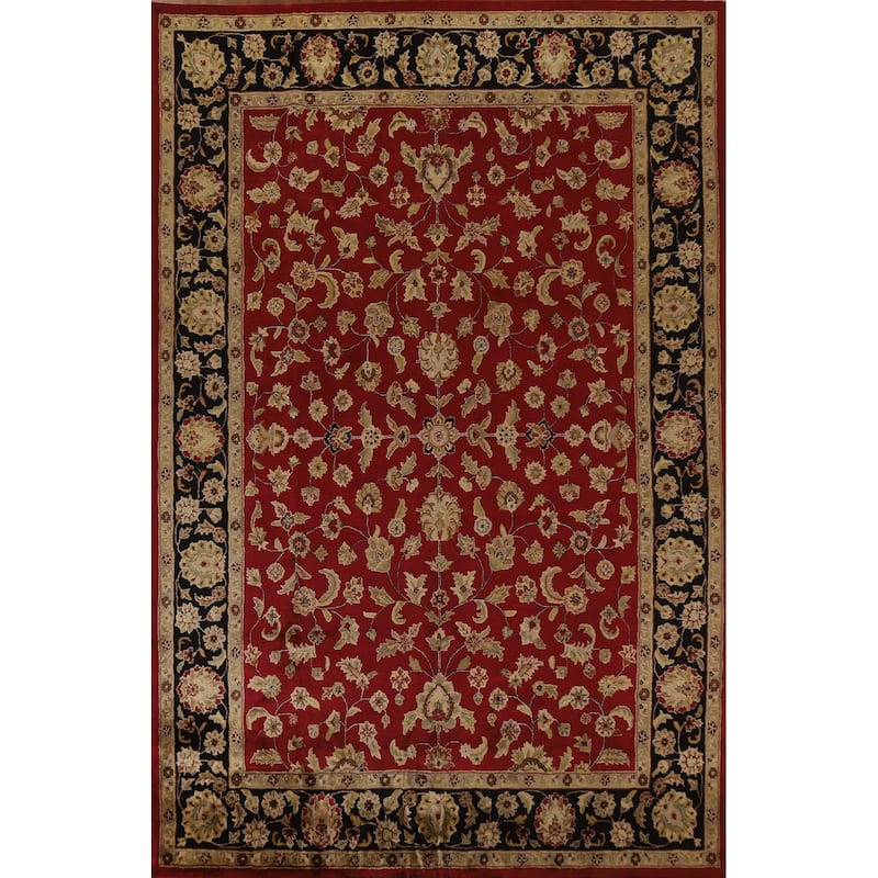 Floral Agra Oriental Area Rug Hand-Tufted Traditional Wool Carpet - 8'11" x 11'10"