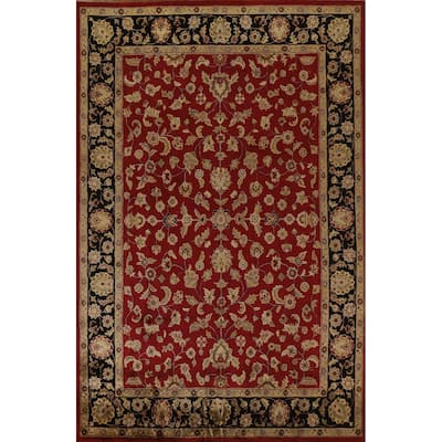 Floral Agra Oriental Area Rug Hand-Tufted Traditional Wool Carpet - 8'11" x 11'10"