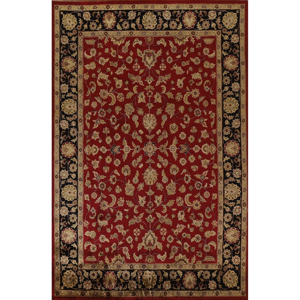 Floral Agra Oriental Area Rug Hand-Tufted Traditional Wool Carpet - 8'11" x 11'10"