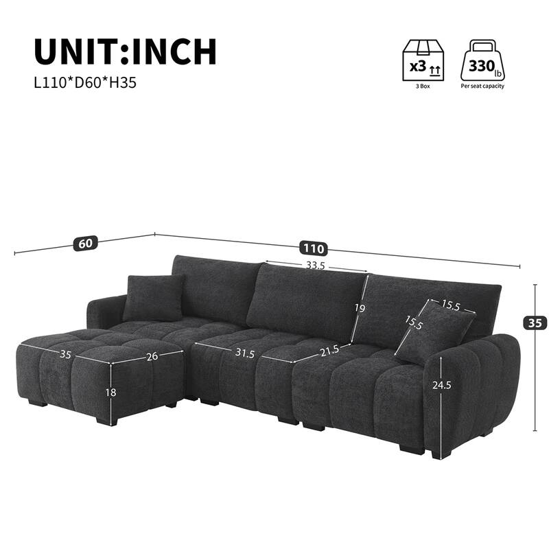 L Shape with Extra-large Seat