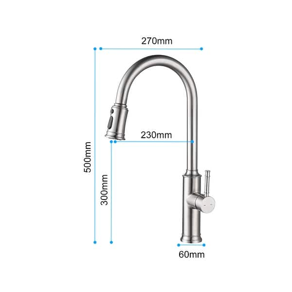 Single Handle Pull Down Kitchen Faucet with Dual Function Sprayhead ...