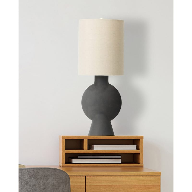 Terracotta Table Lamp with Linen Shade