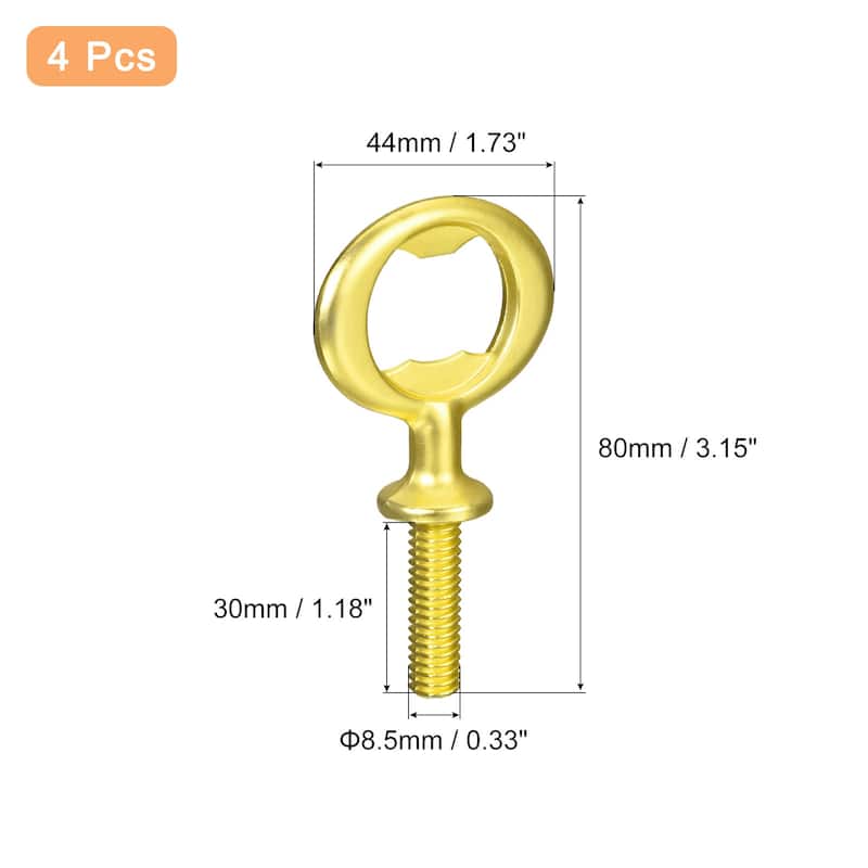 Bottle Opener, 4Pcs Zinc Alloy Threaded Hardware for DIY Craft - Gold - 80mm