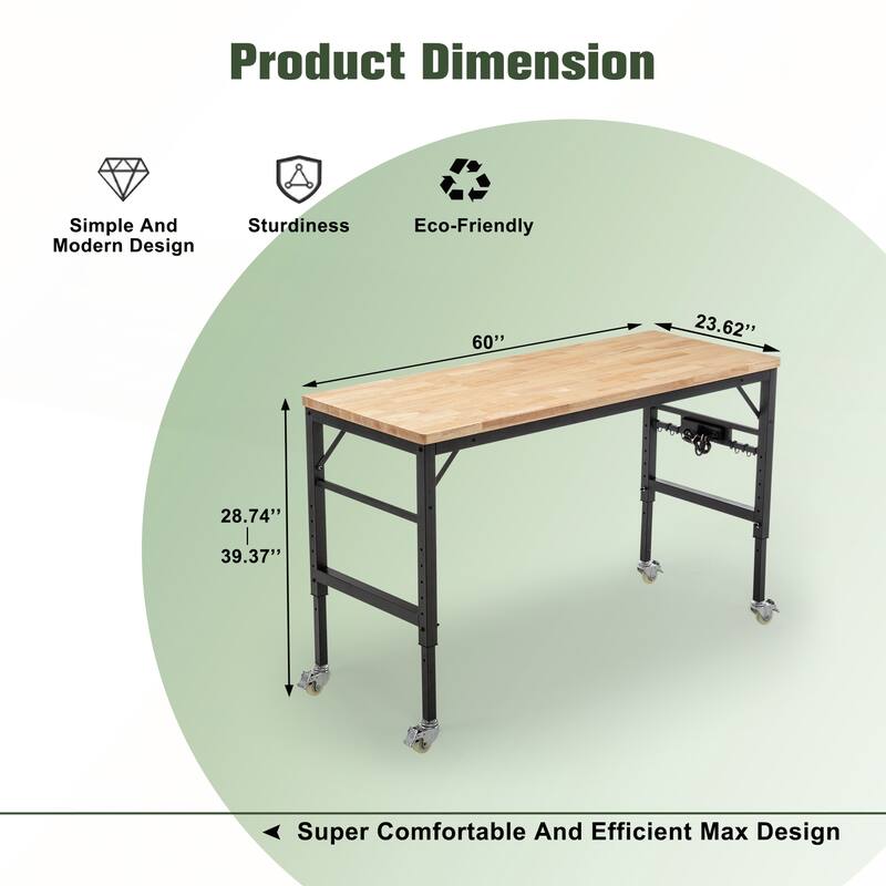 60inch Adjustable Workbench for Garage