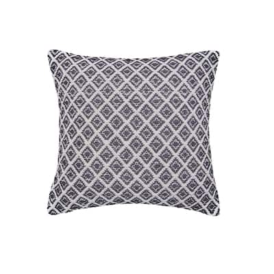 18" x 18" Bianca Black Geometric Woven Square Throw Pillow