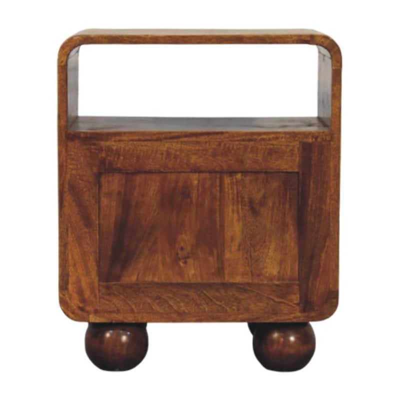 Artisan Furniture Solid Wood Larissa 2 Drawer Chestnut Nightstand ,Brown with 2 Drawers, 1 Shelf - N/A