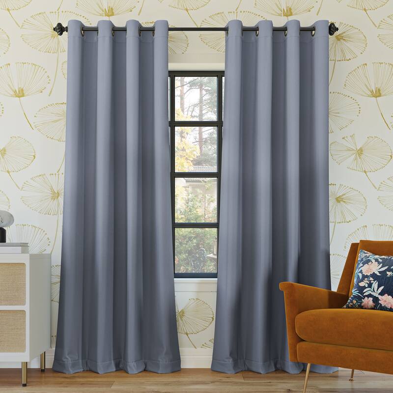 Sun Zero Oslo Theater Grade Extreme Total Blackout Grommet Curtain Panel, Single Panel - 52 x 108 - Haze