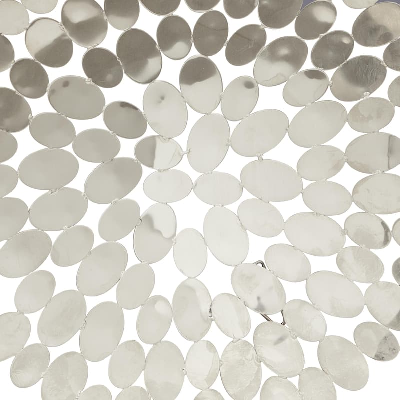 Stainless Steel Metal Plate Home Wall Decor with Hammered Design - Set of 9 Silver - Roche River Decor