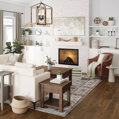 WyndenhallAtmore 6 x 9 Area Rug Contemporary in Beige and Rust - 6 ft x 9 ft 72"d x 108"w x 0.4" h