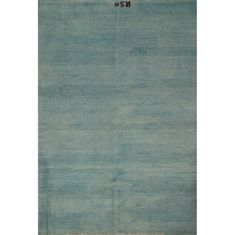 Blue Contemporary Gabbeh Oriental Foyer Rug Handmade Wool Carpet - 3'4" x 5'0"