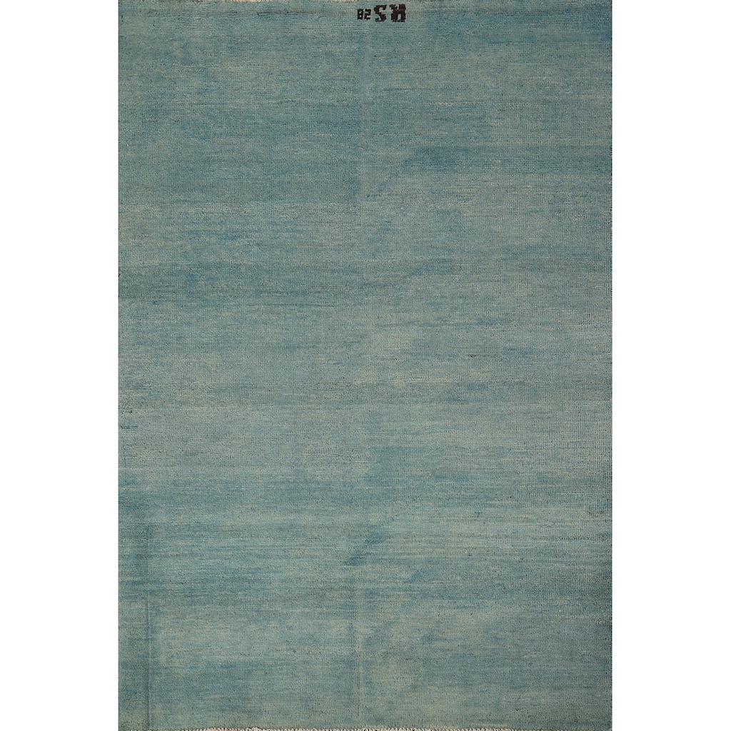Blue Contemporary Gabbeh Oriental Foyer Rug Handmade Wool Carpet - 3'4" x 5'0"
