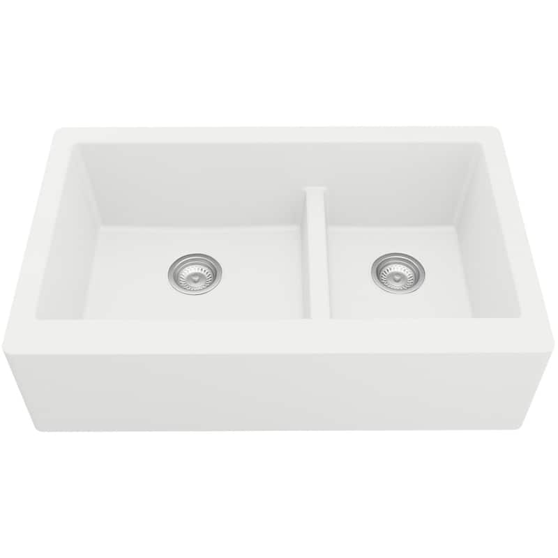 Karran USA QA-760 Quartz QA 34" Farmhouse Double Basin Quartz