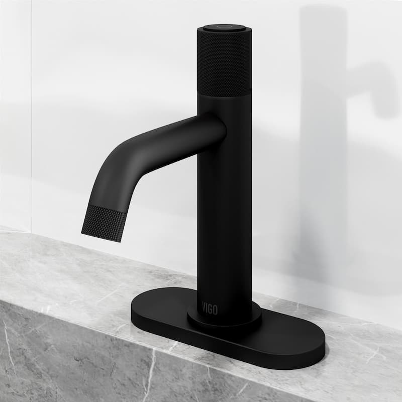 VIGO Apollo 8" H Button Operated Single Hole Bathroom Faucet