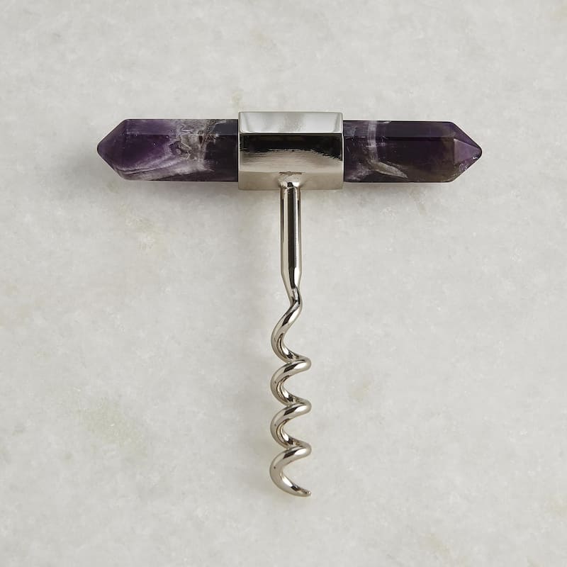 Emporium Home Amethyst Cork Screw - 4"L x 3.5"W x 0.5"H