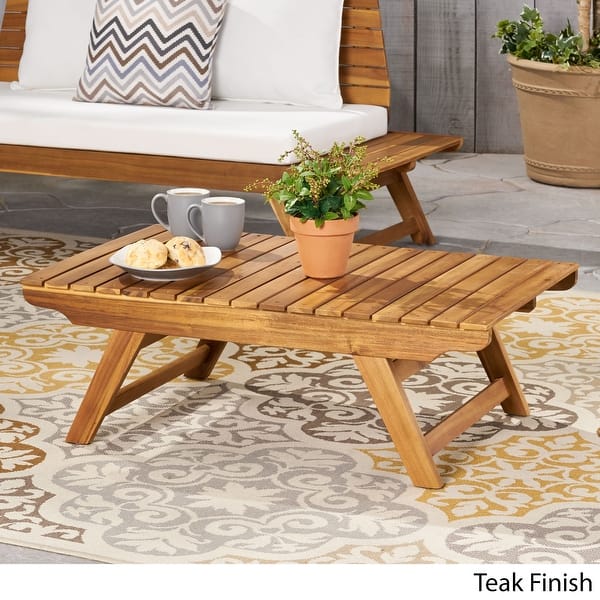 Shop Sedona Outdoor Wooden Coffee Table By Christopher Knight Home Overstock 27569204 Gray Finish