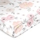 preview thumbnail 1 of 4, Sweet Jojo Designs Blush Pink Grey Boho Floral Girl Satin Fitted Crib Sheet Bohemian Farmhouse Shabby Chic Watercolor Gray White